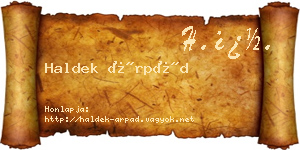 Haldek Árpád névjegykártya